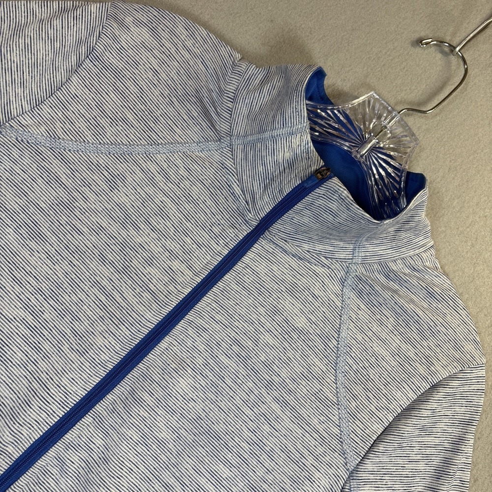 Champion Duo Dry Blue Stiped Full Zip Jacket - Size S